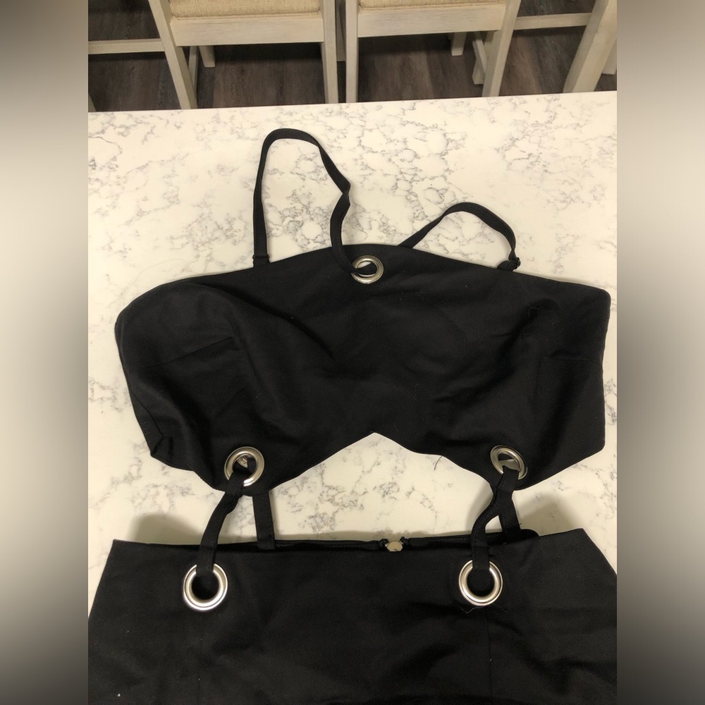 Tobi Black Mini Dress with Silver Zipper Goth/Emo Inspired - Picture 2 of 4